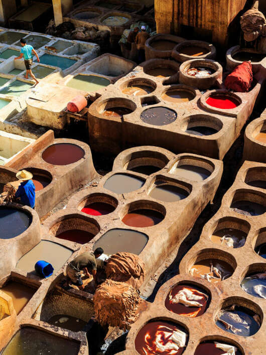 Fez Morocco tannery spases